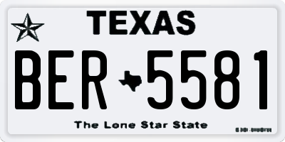 TX license plate BER5581