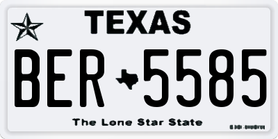 TX license plate BER5585