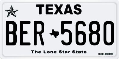 TX license plate BER5680