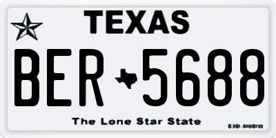 TX license plate BER5688