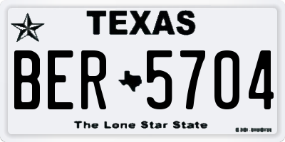 TX license plate BER5704