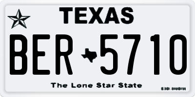 TX license plate BER5710