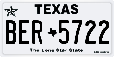 TX license plate BER5722