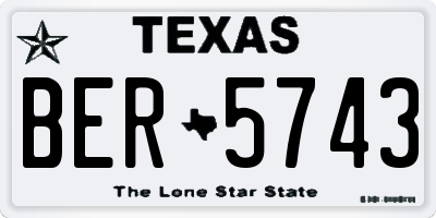 TX license plate BER5743