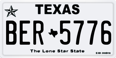 TX license plate BER5776