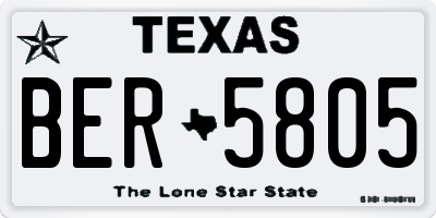 TX license plate BER5805