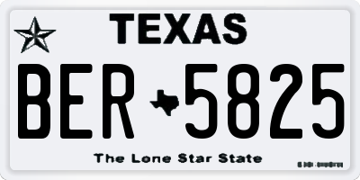 TX license plate BER5825