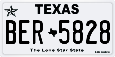 TX license plate BER5828
