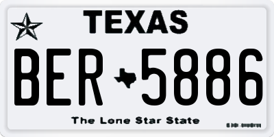 TX license plate BER5886