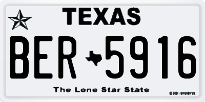 TX license plate BER5916