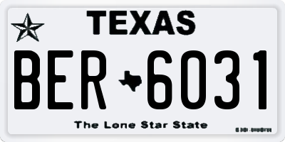 TX license plate BER6031