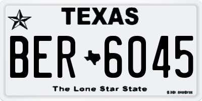 TX license plate BER6045