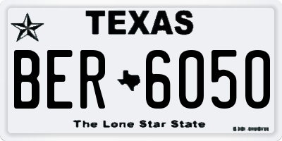 TX license plate BER6050