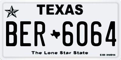 TX license plate BER6064