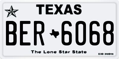 TX license plate BER6068