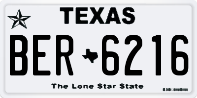 TX license plate BER6216