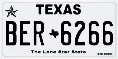 TX license plate BER6266