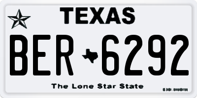 TX license plate BER6292