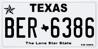 TX license plate BER6386