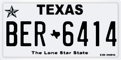 TX license plate BER6414