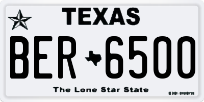 TX license plate BER6500