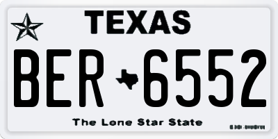 TX license plate BER6552
