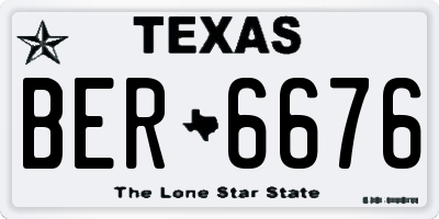 TX license plate BER6676