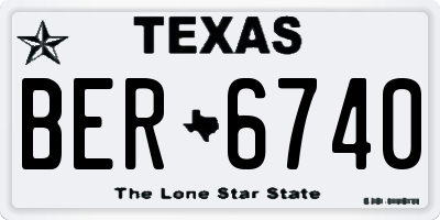 TX license plate BER6740