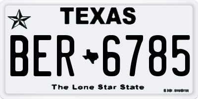 TX license plate BER6785