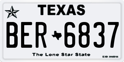 TX license plate BER6837