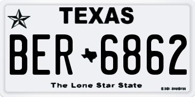 TX license plate BER6862