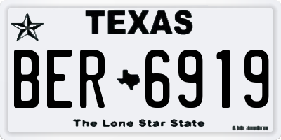 TX license plate BER6919