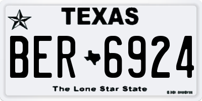 TX license plate BER6924
