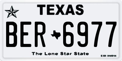 TX license plate BER6977