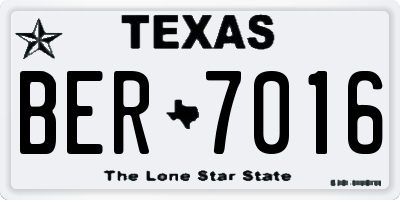 TX license plate BER7016