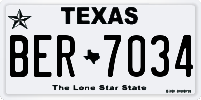 TX license plate BER7034