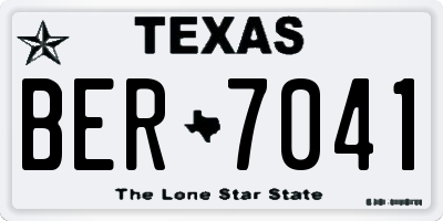 TX license plate BER7041