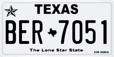 TX license plate BER7051