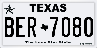 TX license plate BER7080