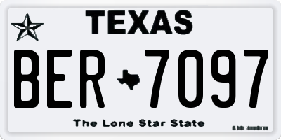 TX license plate BER7097