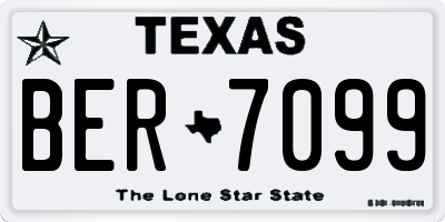 TX license plate BER7099