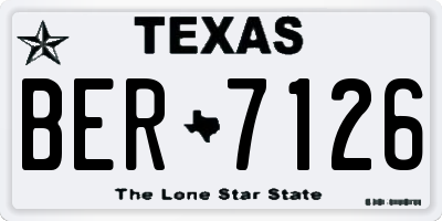 TX license plate BER7126