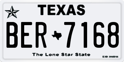 TX license plate BER7168