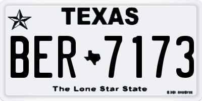 TX license plate BER7173