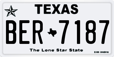 TX license plate BER7187