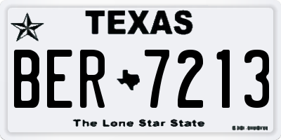 TX license plate BER7213