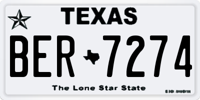 TX license plate BER7274