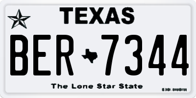 TX license plate BER7344