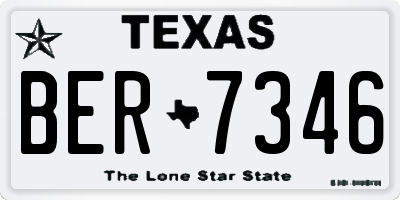 TX license plate BER7346