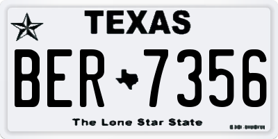 TX license plate BER7356